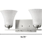 Two Light Silver Wall Light with Tapered Glass Shade