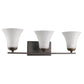 8" Bronze And White Metal and Glass Vanity Flush Mounted Sconce