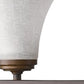 8" Bronze And White Metal and Glass Vanity Flush Mounted Sconce