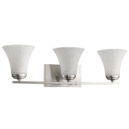 26" Silver And White Metal and Glass Three Lights Flush Mounted Sconce