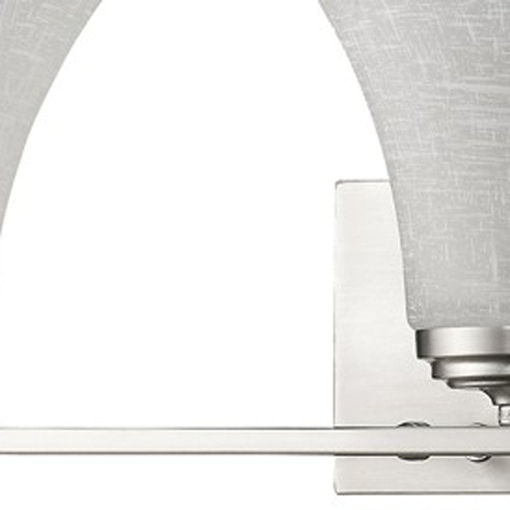 8" Silver And White Metal and Glass Vanity Flush Mounted Sconce