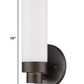 Bronze Wall Light with Narrow Frosted Glass Shade