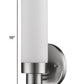 Silver Wall Light with Narrow Frosted Glass Shade