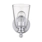 One Light Silver Glass Shade Wall Sconce
