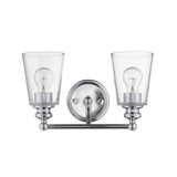 8" Silver And Clear Metal Vanity Flush Mounted Sconce