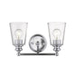 8" Silver And Clear Metal Vanity Flush Mounted Sconce