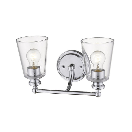 8" Silver And Clear Metal Vanity Flush Mounted Sconce