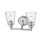 8" Silver And Clear Metal Vanity Flush Mounted Sconce