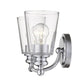 8" Silver And Clear Metal Vanity Flush Mounted Sconce