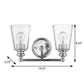 8" Silver And Clear Metal Vanity Flush Mounted Sconce