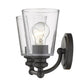8" Black And Clear Metal Vanity Flush Mounted Sconce
