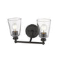 8" Black And Clear Metal Vanity Flush Mounted Sconce