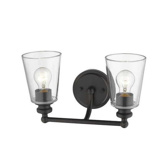 8" Black And Clear Metal Vanity Flush Mounted Sconce