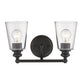 8" Black And Clear Metal Vanity Flush Mounted Sconce