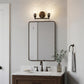 8" Black And Clear Metal Vanity Flush Mounted Sconce