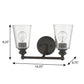 8" Black And Clear Metal Vanity Flush Mounted Sconce