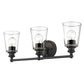 8" Black And Clear Metal Vanity Flush Mounted Sconce