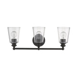 8" Clear And Antiqued Bronze Metal Vanity Flush Mounted Sconce