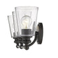 8" Clear And Antiqued Bronze Metal Vanity Flush Mounted Sconce