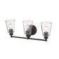 8" Clear And Antiqued Bronze Metal Vanity Flush Mounted Sconce