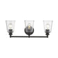 8" Clear And Antiqued Bronze Metal Vanity Flush Mounted Sconce