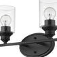 10" Black And Clear Metal and Glass Vanity Flush Mounted Sconce