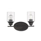 10" Black And Clear Metal and Glass Vanity Flush Mounted Sconce