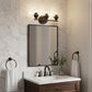 10" Black And Clear Metal and Glass Vanity Flush Mounted Sconce
