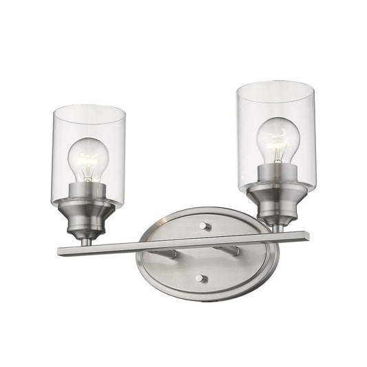 10" Silver And Clear Metal and Glass Vanity Flush Mounted Sconce