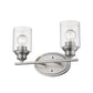 10" Silver And Clear Metal and Glass Vanity Flush Mounted Sconce