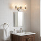 10" Silver And Clear Metal and Glass Vanity Flush Mounted Sconce