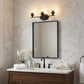 10" Black And Clear Metal and Glass Vanity Flush Mounted Sconce