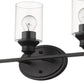 10" Black And Clear Metal and Glass Vanity Flush Mounted Sconce
