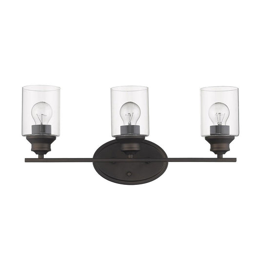 10" Clear And Bronze Metal and Glass Vanity Flush Mounted Sconce
