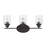 10" Clear And Bronze Metal and Glass Vanity Flush Mounted Sconce