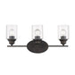10" Clear And Bronze Metal and Glass Vanity Flush Mounted Sconce