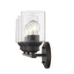 10" Clear And Bronze Metal and Glass Vanity Flush Mounted Sconce