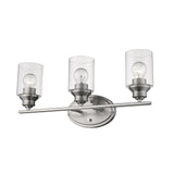 10" Clear And Silver Metal and Glass Vanity Flush Mounted Sconce