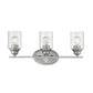 10" Clear And Silver Metal and Glass Vanity Flush Mounted Sconce