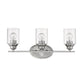 10" Clear And Silver Metal and Glass Vanity Flush Mounted Sconce