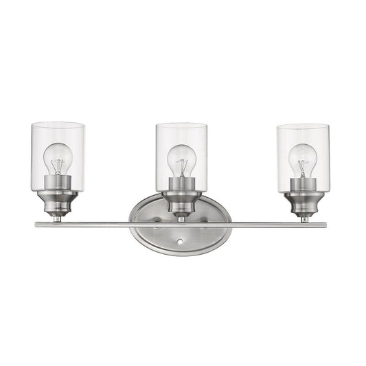 10" Clear And Silver Metal and Glass Vanity Flush Mounted Sconce
