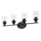 10" Black And Clear Metal Vanity Flush Mounted Sconce