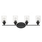 10" Black And Clear Metal Vanity Flush Mounted Sconce