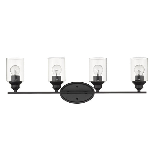10" Black And Clear Metal Vanity Flush Mounted Sconce