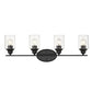 10" Black And Clear Metal Vanity Flush Mounted Sconce