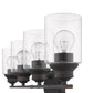 10" Black And Clear Metal and Glass Vanity Flush Mounted Sconce