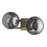 9" Smoky Black And Brass Metal Vanity Flush Mounted Sconce