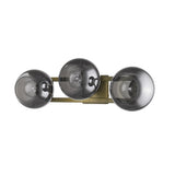 9" Smoky Black And Brass Metal Vanity Flush Mounted Sconce