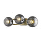 9" Smoky Black And Brass Metal Vanity Flush Mounted Sconce