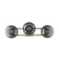 9" Smoky Black And Brass Metal Vanity Flush Mounted Sconce